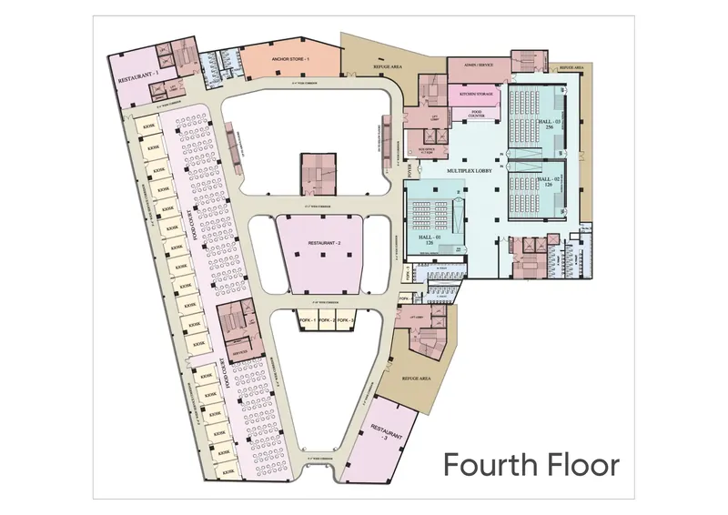 Mall of Aligarh fourth floor plan – commercial offices