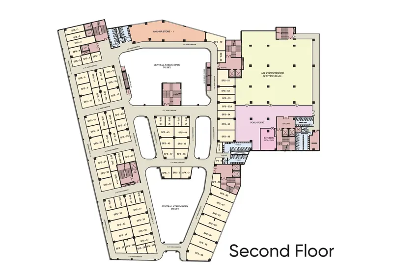 Mall of Aligarh second floor plan – food court & entertainment